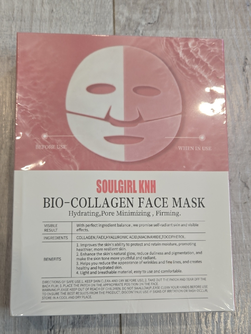 4 Pack Bio-Collagen Face Mask - Hydrating & Pore Minimizing Korean Beauty